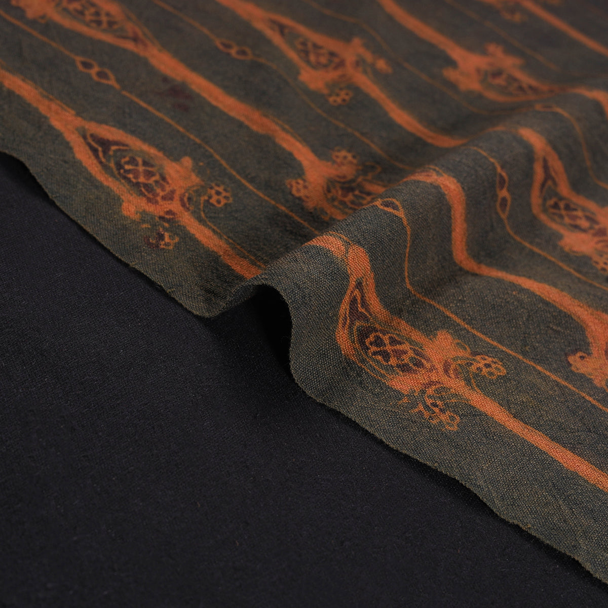 Pure Handwoven Merino Wool Fabrics in Ajrakh Block Prints 10