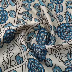  Beige Cotton Kalamkari Print Fabric