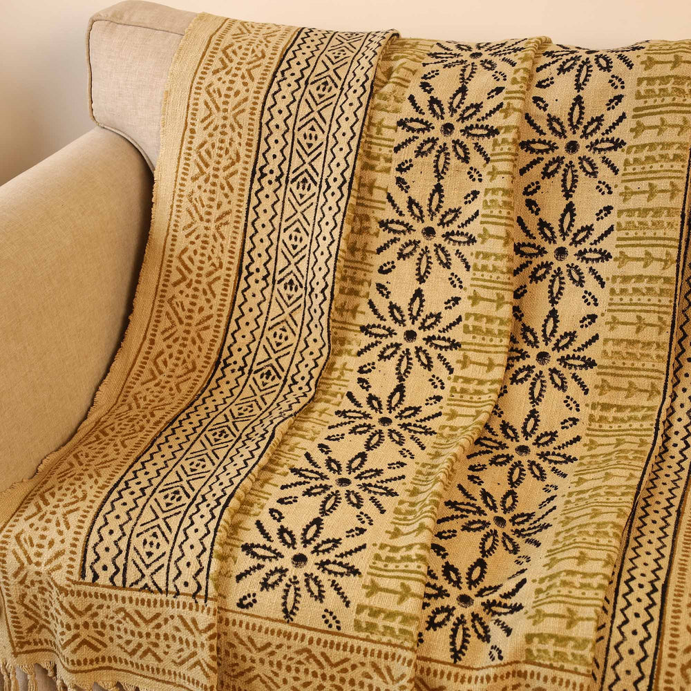 Handloom Jaipur Block Printed Cotton Sofa Throw (39 x 49 in) 01