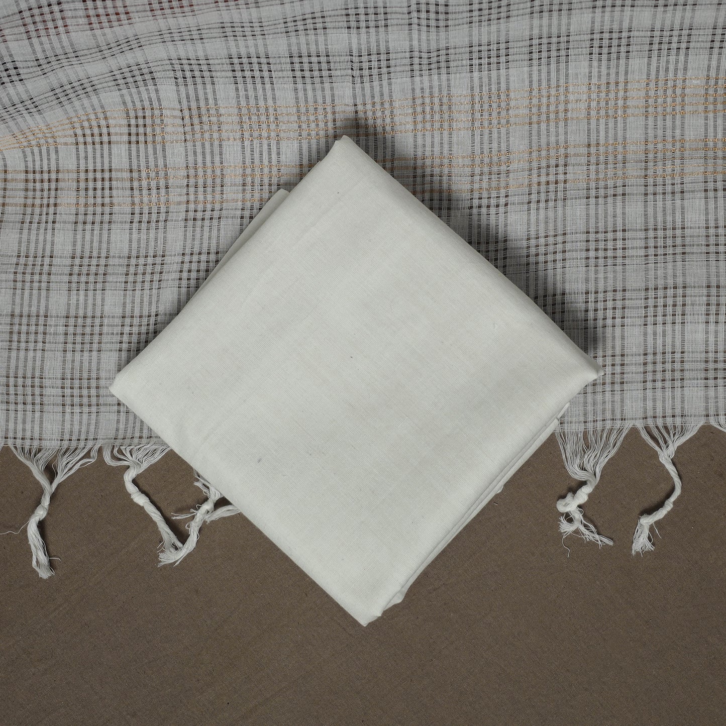 Jacquard Woven Pure Cotton 3pc Unstitched Dress Material Suit Set 14