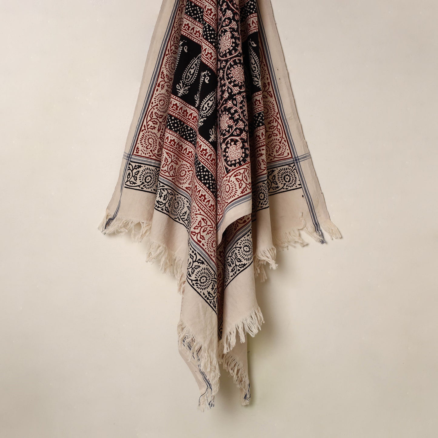 Buy Multicolor Handloom Cotton Bagh Print Towel