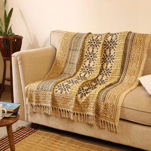 Handloom Jaipur Block Printed Cotton Sofa Throw (39 x 49 in) 01