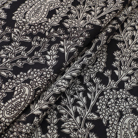 Buy Black Cotton Kalamkari Print Fabric