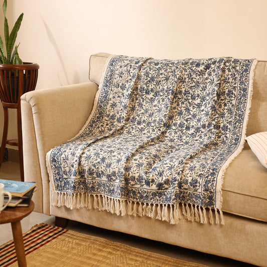 Handloom Jaipur Block Printed Cotton Sofa Throw (39 x 49 in) 02