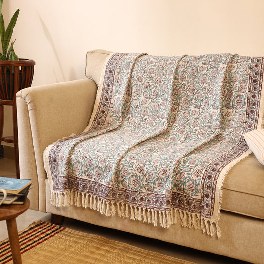 Handloom Jaipur Block Printed Cotton Sofa Throw (39 x 49 in) 03