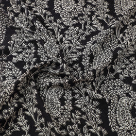Buy Black Cotton Kalamkari Print Fabric