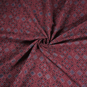 Pure Handwoven Merino Wool Fabrics in Ajrakh Block Prints 04