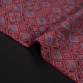 Pure Handwoven Merino Wool Fabrics in Ajrakh Block Prints 04