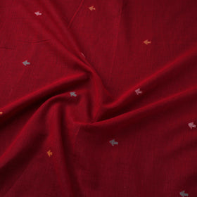 Red Handloom Cotton Bengal Jamdani Fabric