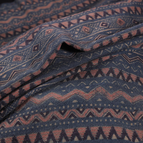 Pure Handwoven Merino Wool Fabrics in Ajrakh Block Prints 03