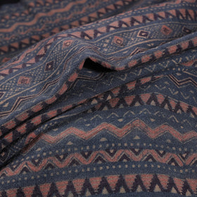 Pure Handwoven Merino Wool Fabrics in Ajrakh Block Prints 03