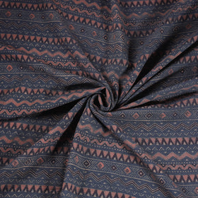 Pure Handwoven Merino Wool Fabrics in Ajrakh Block Prints 03