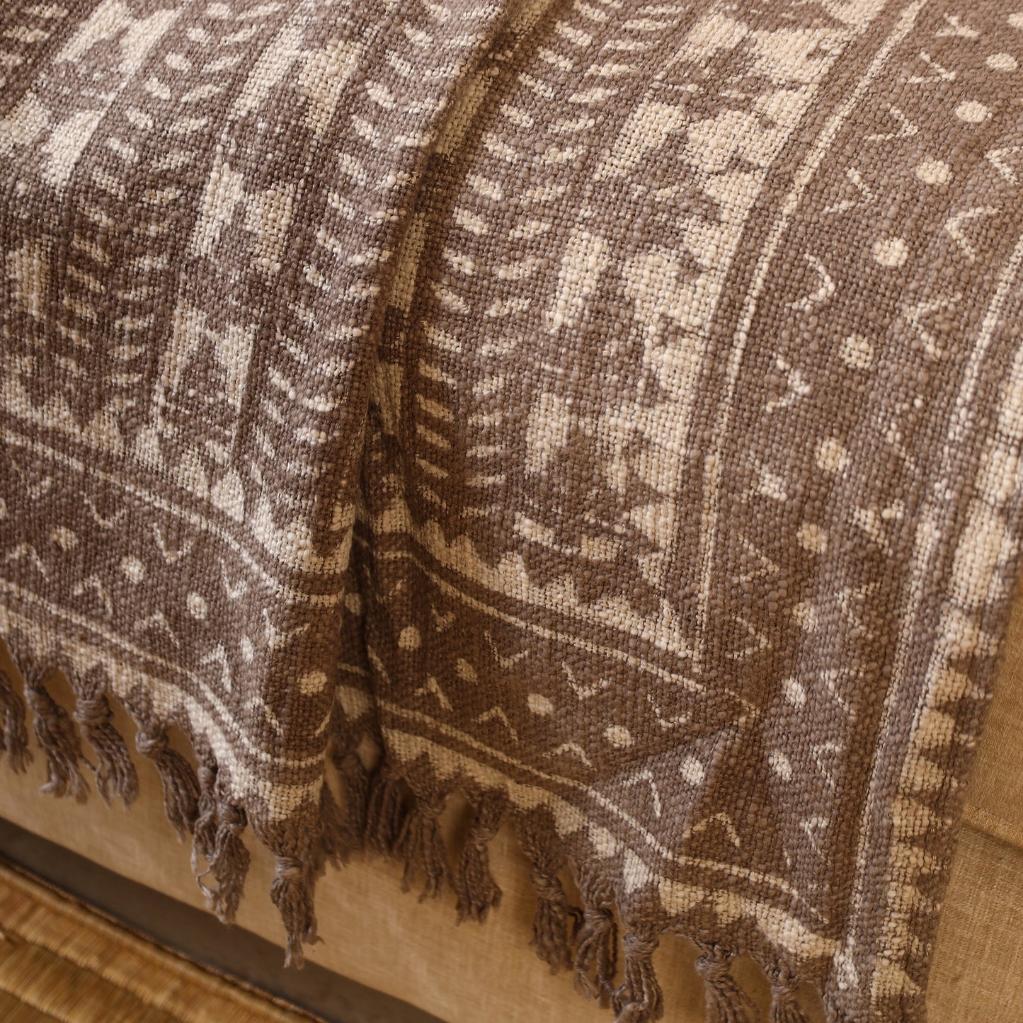 Handloom Jaipur Block Printed Cotton Sofa Throw (39 x 49 in) 05