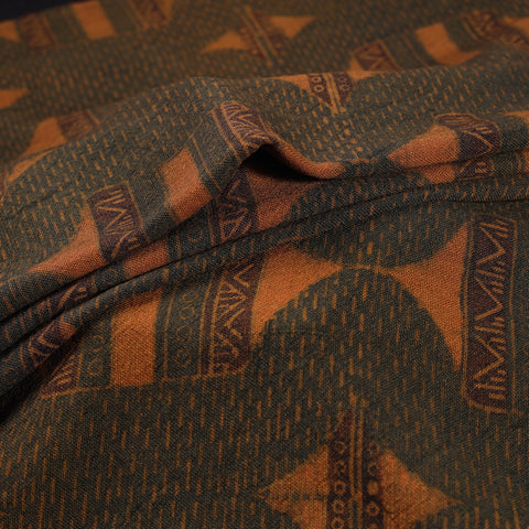 Pure Handwoven Merino Wool Fabrics in Ajrakh Block Prints 02