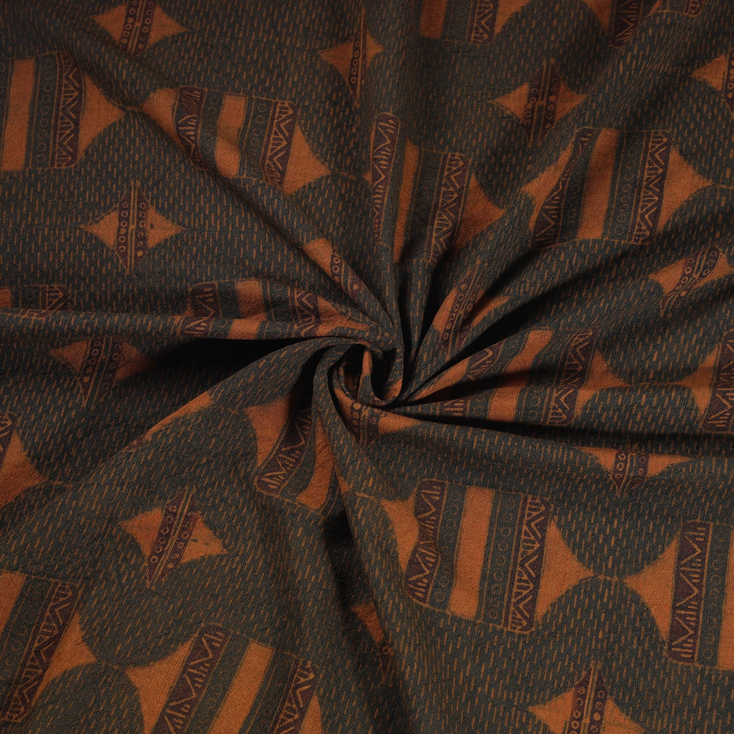 Pure Handwoven Merino Wool Fabrics in Ajrakh Block Prints 02
