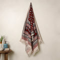 Buy Red Handloom Cotton Bagh Print Towel
