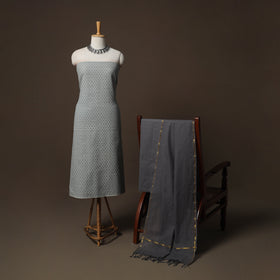 Jacquard Woven Pure Cotton 3pc Unstitched Dress Material Suit Set 18