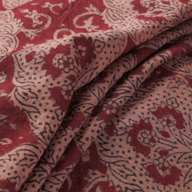 Red - pure wool handloom natural dyed bagh fabric 06