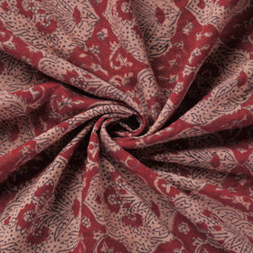 Red - pure wool handloom natural dyed bagh fabric 06