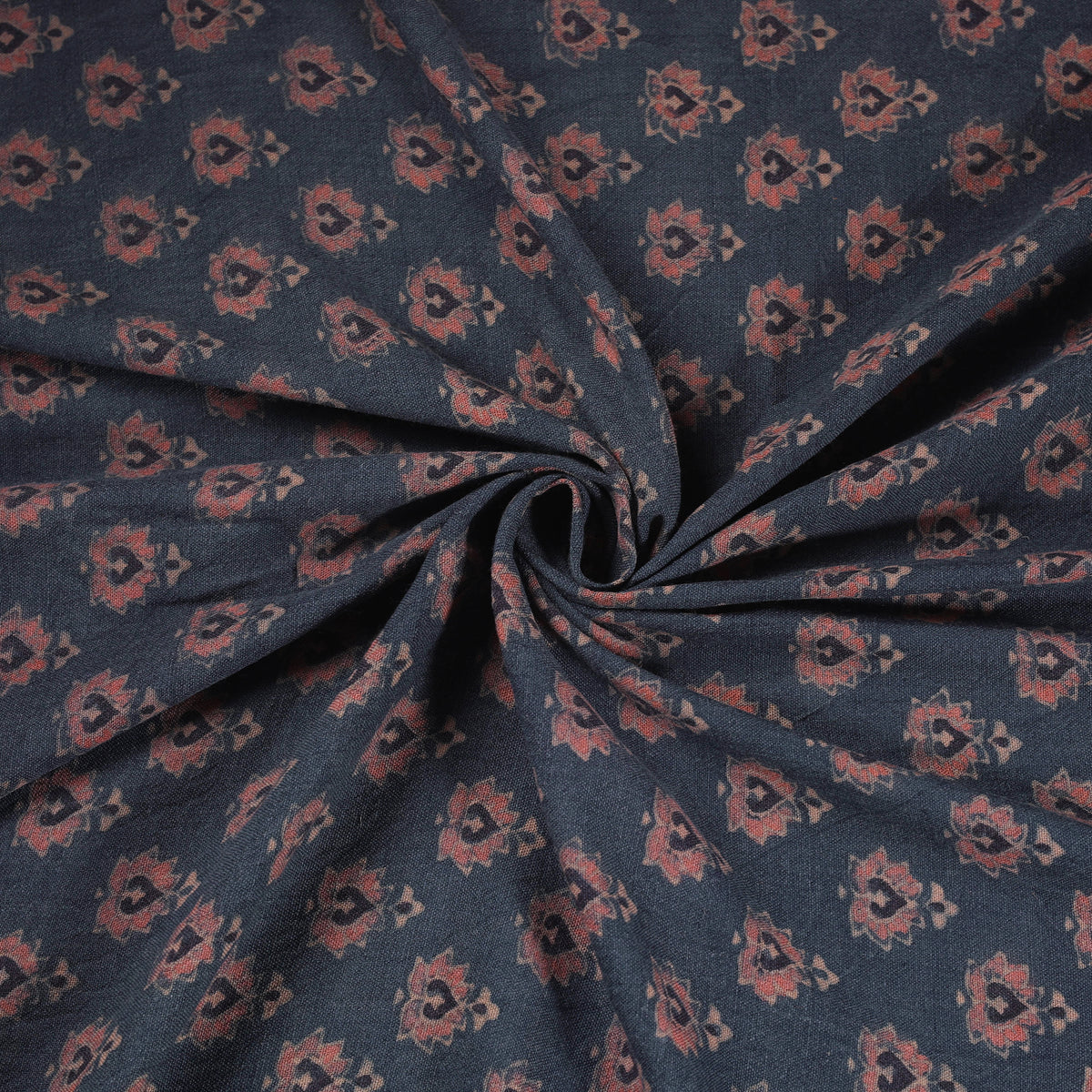 Pure Handwoven Merino Wool Fabrics in Ajrakh Block Prints 01