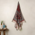 Red Handloom Cotton Bagh Print Towel