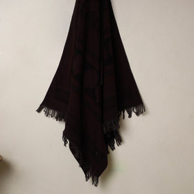 Brown Handloom Cotton Bagh Print Towel