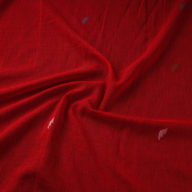 Red Handloom Cotton Bengal Jamdani Fabric