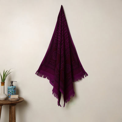 Buy Handloom Cotton Bagh Print Towel 