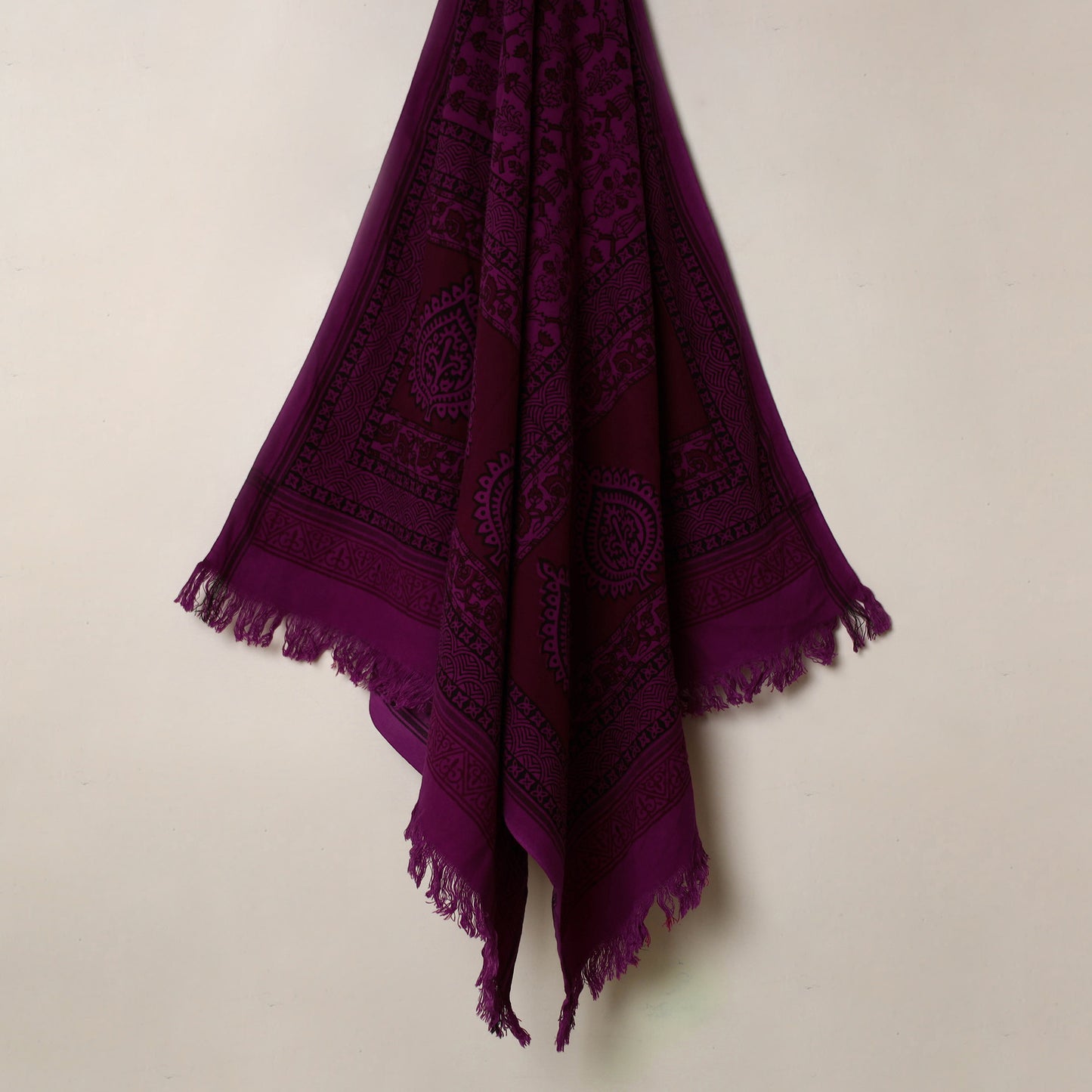 Buy Handloom Cotton Bagh Print Towel 