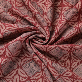 Red - pure wool handloom natural dyed bagh fabric 10