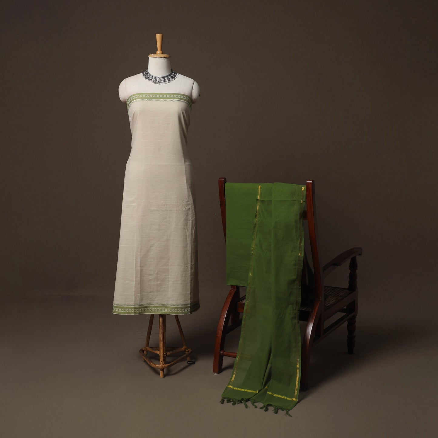 Jacquard Woven Pure Cotton 3pc Unstitched Dress Material Suit Set 22