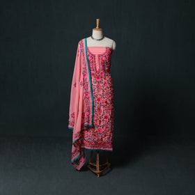 Hand Embroidered Georgette 3pc Unstitched Dress Material Suit Set 30