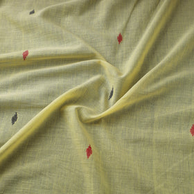 Yellow Handloom Cotton Burdwan Jamdani Fabric 