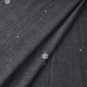 Grey Handloom Cotton Burdwan Jamdani Fabric 