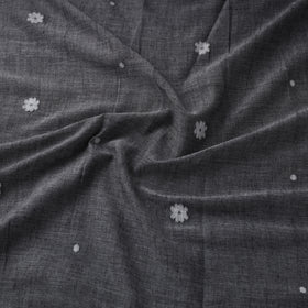 Grey Handloom Cotton Burdwan Jamdani Fabric 