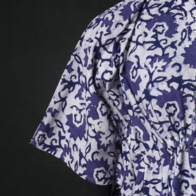 Blue - Hand Block Batik Print Cotton Kaftan (Long) 23