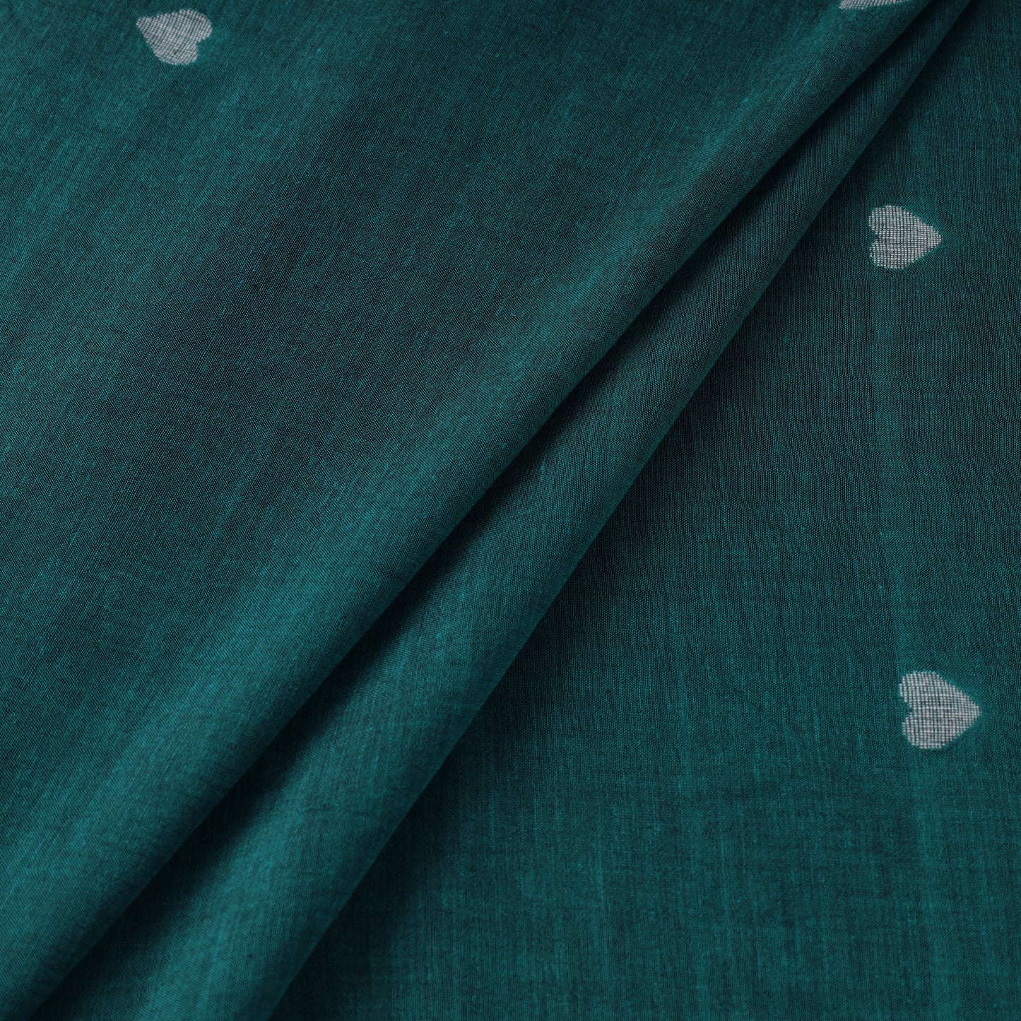 Green Handloom Cotton Burdwan Jamdani Fabric 