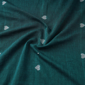 Green Handloom Cotton Burdwan Jamdani Fabric 