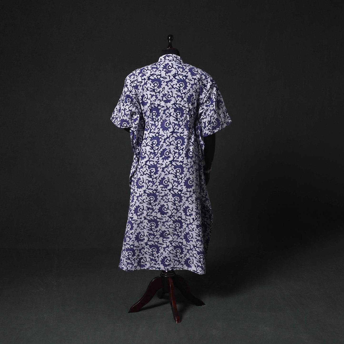 Blue - Hand Block Batik Print Cotton Kaftan (Long) 23