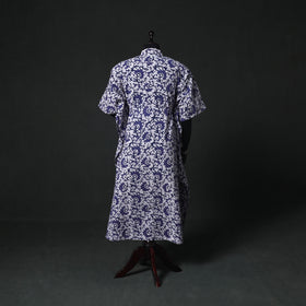 Blue - Hand Block Batik Print Cotton Kaftan (Long) 23