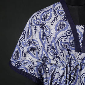 Blue - Hand Block Batik Print Cotton Kaftan (Long) 24