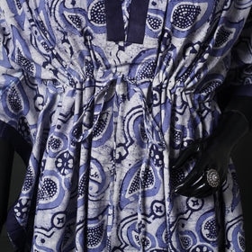 Blue - Hand Block Batik Print Cotton Kaftan (Long) 24