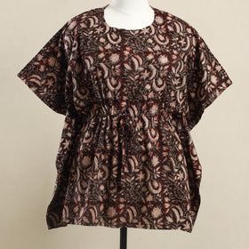 Buy Brown Bagru Block Print Cotton Kaftan