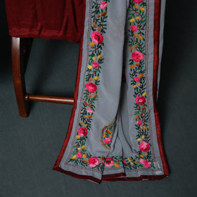 Hand Embroidered Georgette 3pc Unstitched Dress Material Suit Set 33
