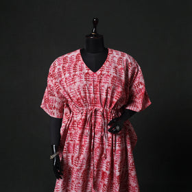 Pink - Hand Block Batik Print Cotton Kaftan (Long) 25