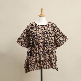Buy Beige Bagru Block Print Cotton Kaftan