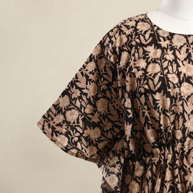 Buy Beige Bagru Block Print Cotton Kaftan