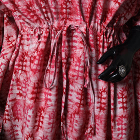 Pink - Hand Block Batik Print Cotton Kaftan (Long) 25