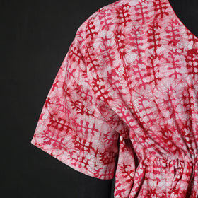 Pink - Hand Block Batik Print Cotton Kaftan (Long) 25