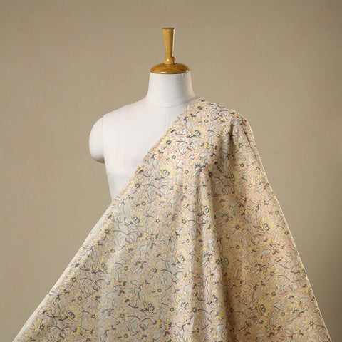 Beige - chanderi silk sanganeri fabric 14 - handcrafted